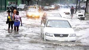 Lagos residents trapped in flood