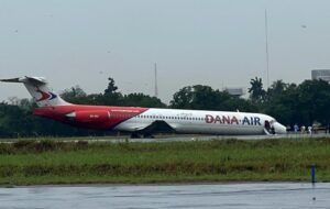 Dana Airplane skids off airport runway on Tuesday, April 23, 2024