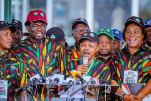 The NLC President, Joe Ajaero, and others.