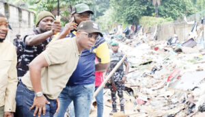 The commissioner, Tokunbo Wahab, and others at one of the marked areas. Photo: X@tokunboh_Wahab